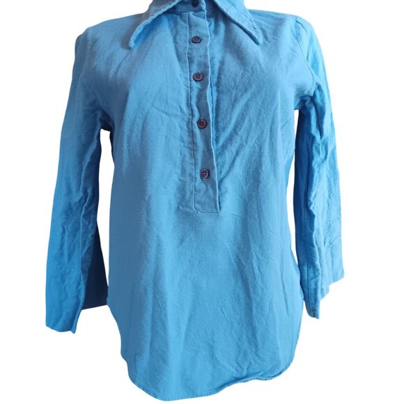 Vintage Women's Medium Blouse 1970's JCPenney Fashions Flannel Boho Pullover - Picture 3 of 6